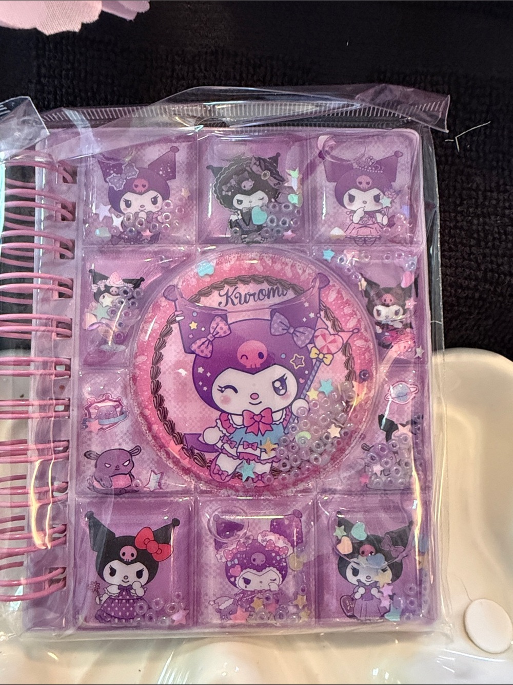 Purple Glitter Spiral Mini Notebook